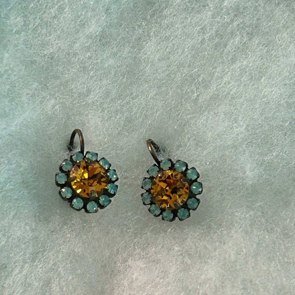 Sabika Gold and Green Floral Earrings